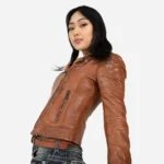Ladies leather biker jacket brandy Perfecto BS