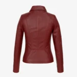 Womens leather jacket maroon Com 4