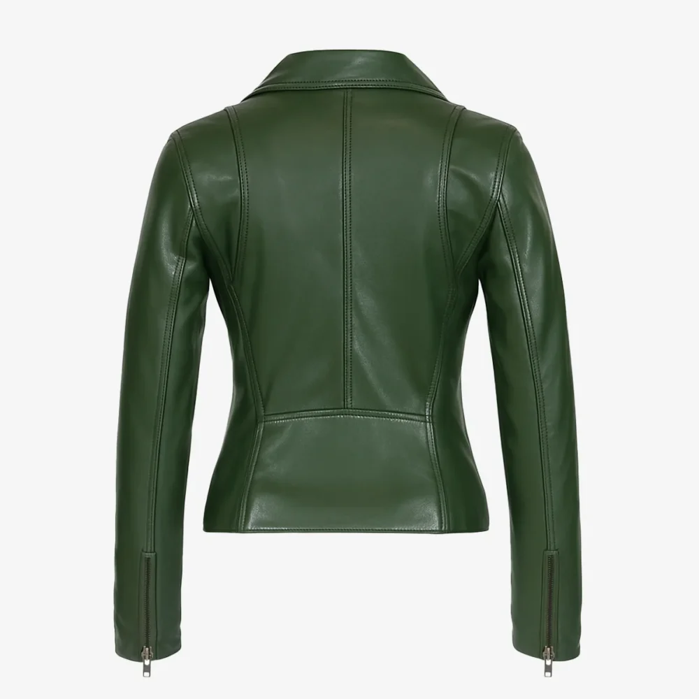 Ladies biker jacket green Perfecto in