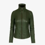 Women's Leather Jacket green 9938 A