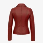 Womens leather Blazer 24 red