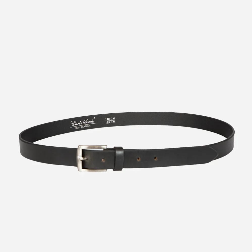 Women's English trim buffalo leather belt black (25MM)