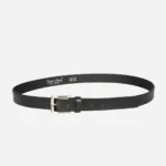 Women's English trim buffalo leather belt black (25MM)
