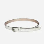Women's hand waxed white buffalo leather belt (25MM)