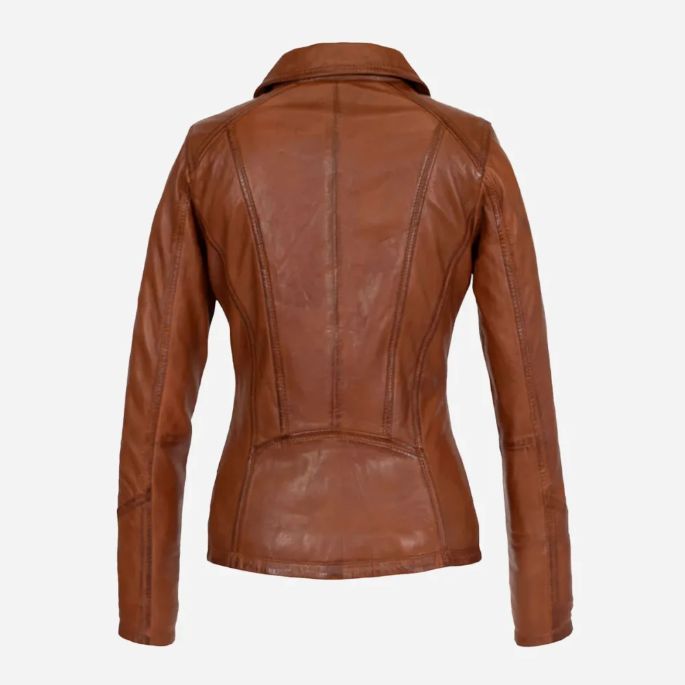Women's leather jacket brandy 9938 A