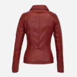 Women's Leather Jacket red 9938 A