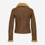 Women's shearling coat cognac crop Kat