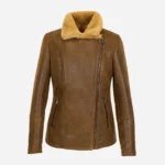 Women's shearling lammy coat light brown Perfecto