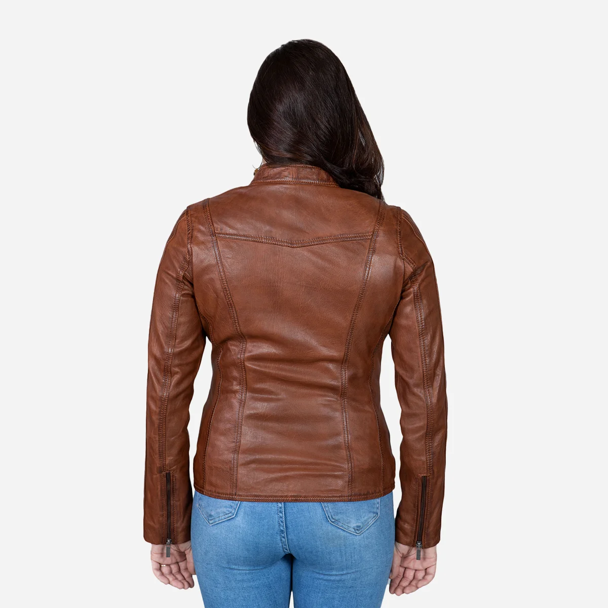 Womens leather jacket brandy 9902 - Image 3