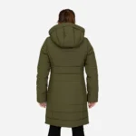 Womens winter jacket long puffer army green