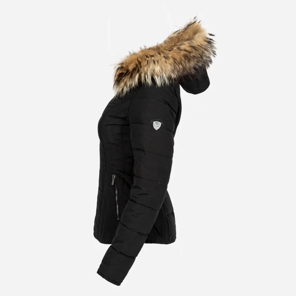 Womens winter puffer jacket black 009
