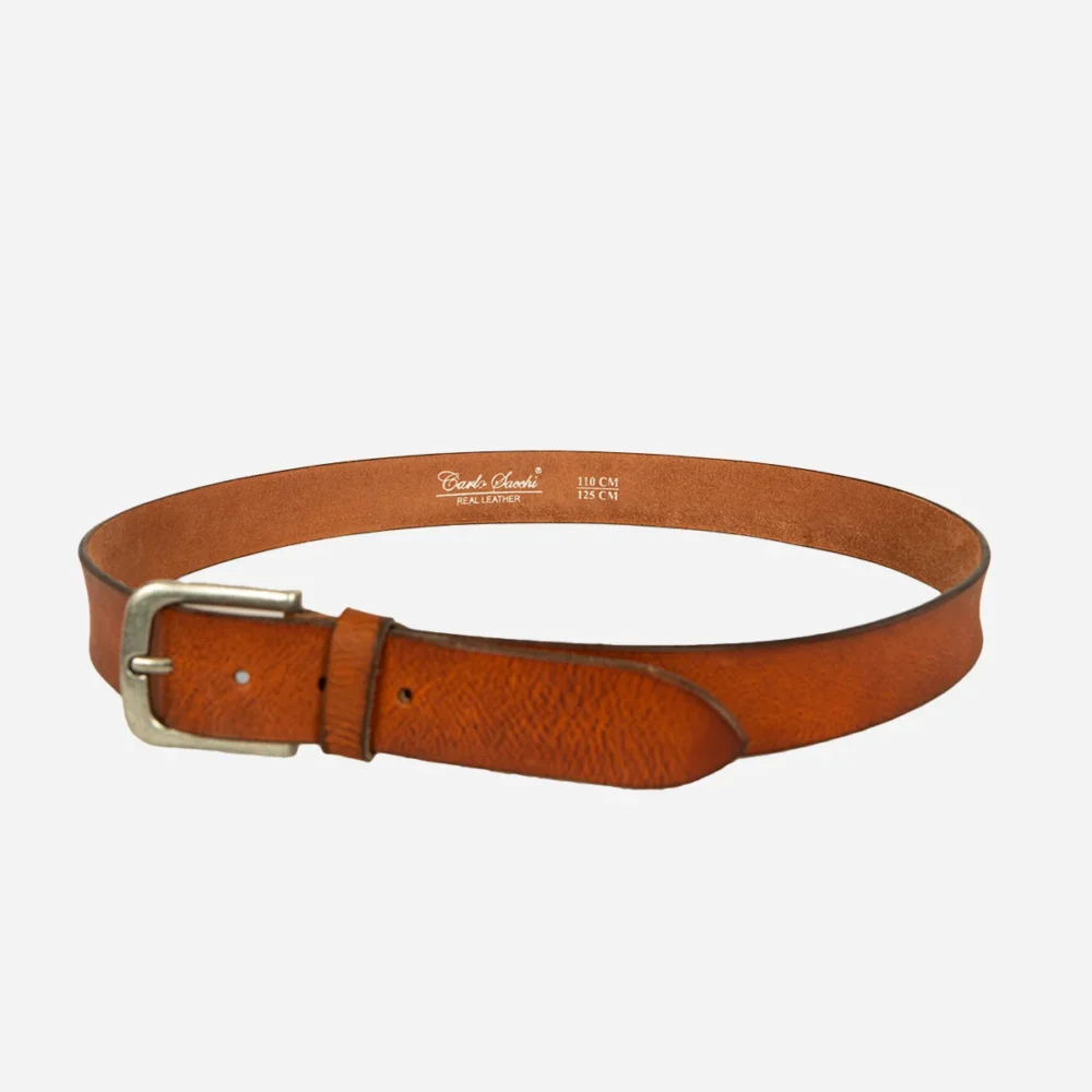 Men's hand waxed brandy Buffalo leather belt (40MM)