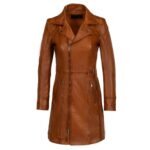 Dames lange leren jas brandy Lady coat (Copy)