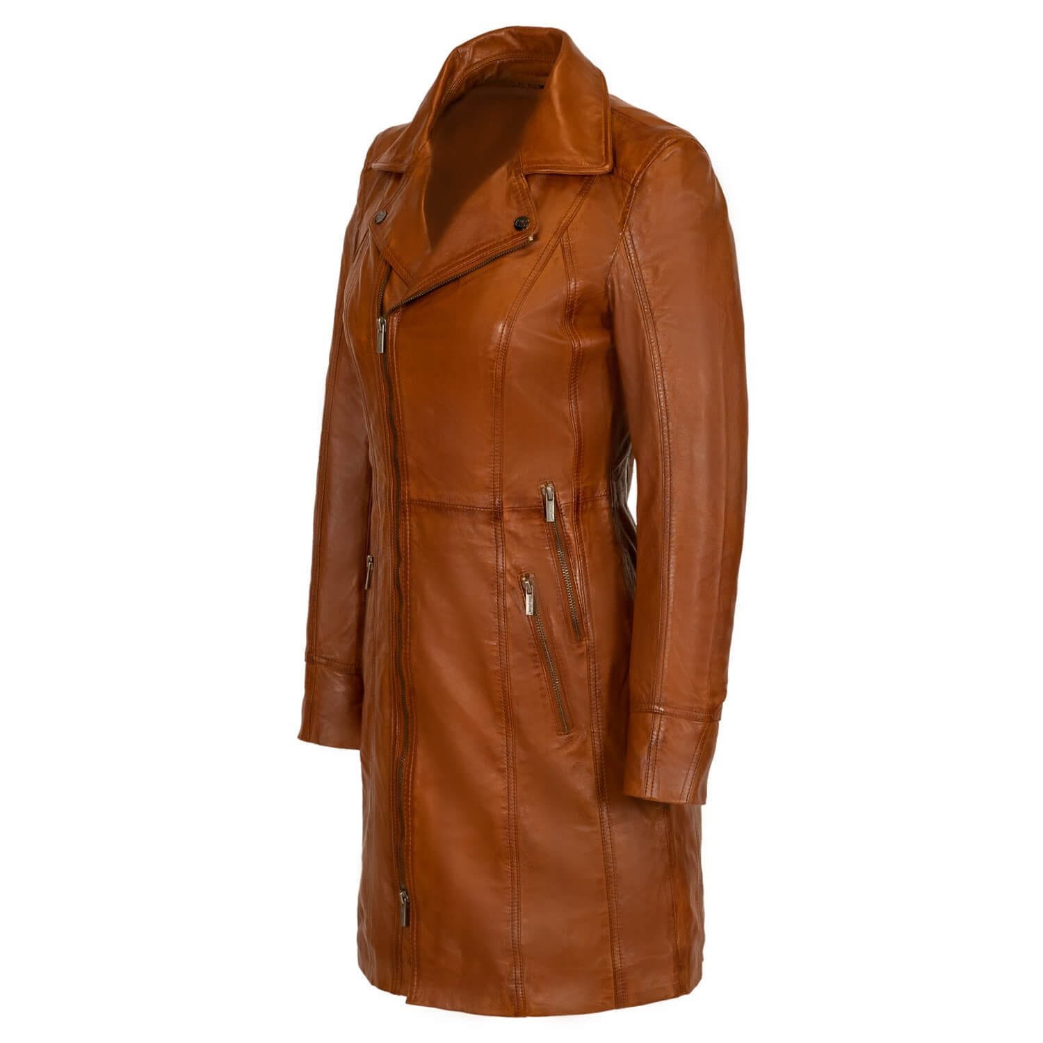 Dames lange leren jas brandy Lady coat (Copy) - Image 2