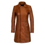 Dames lange leren jas brandy Lady coat (Copy)