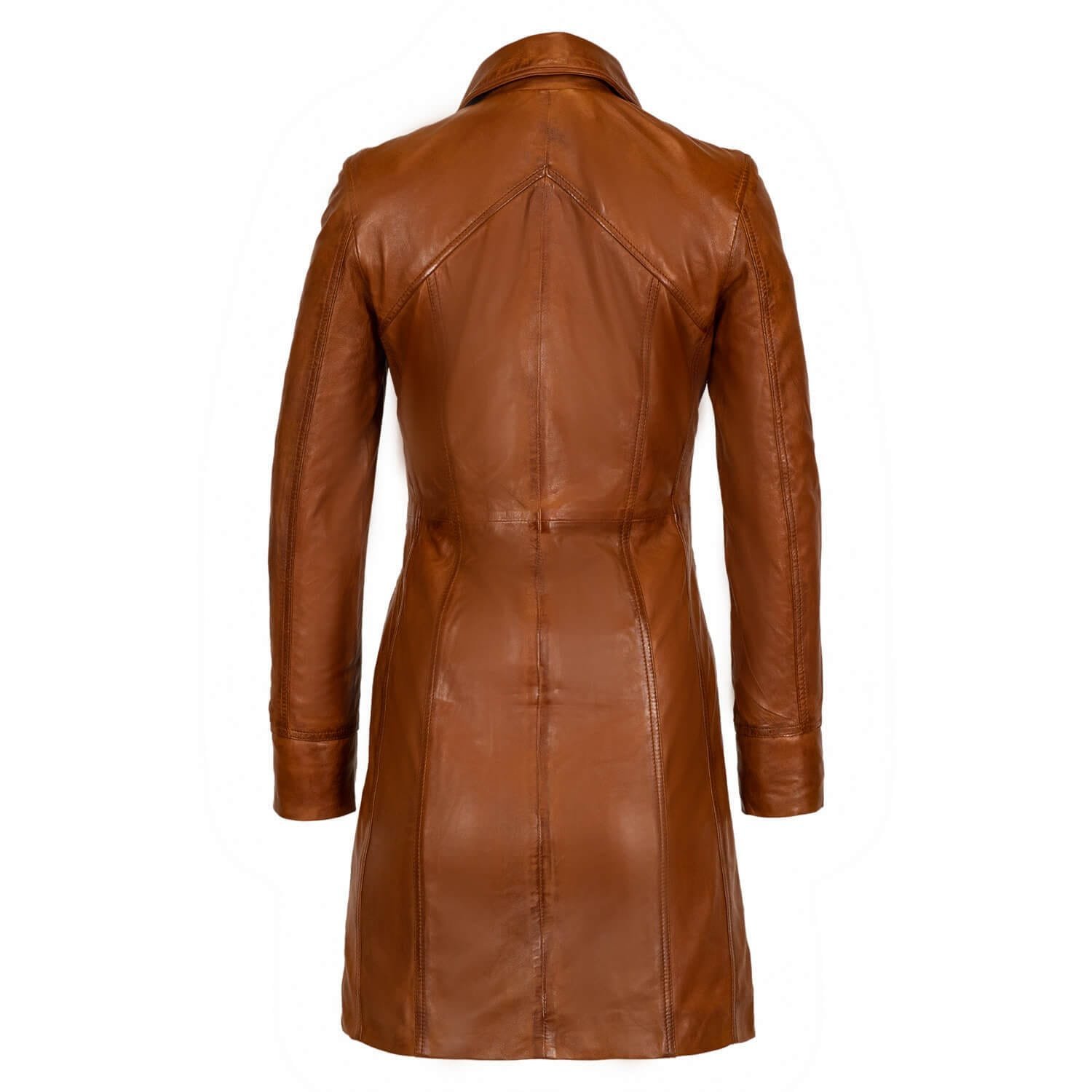 Dames lange leren jas brandy Lady coat (Copy) - Image 6