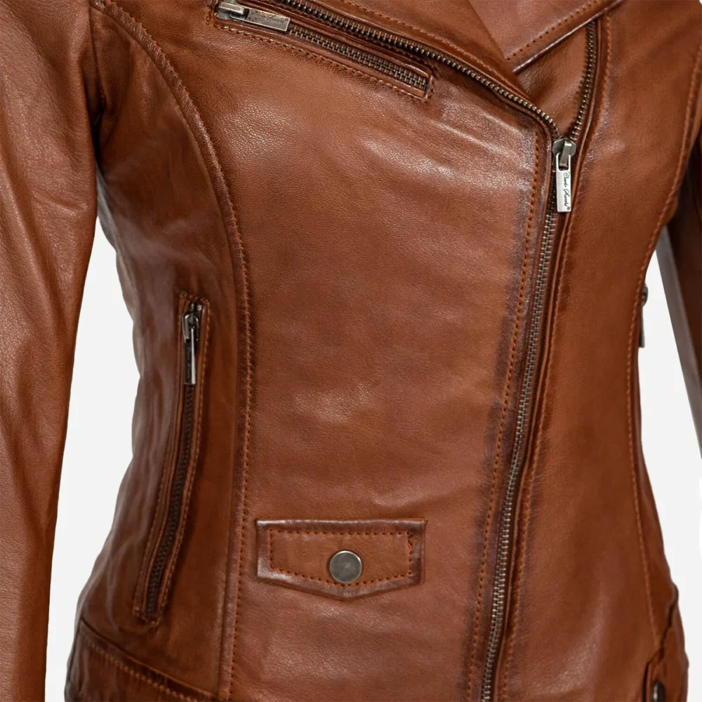 Ladies biker jacket brandy Classic perfecto