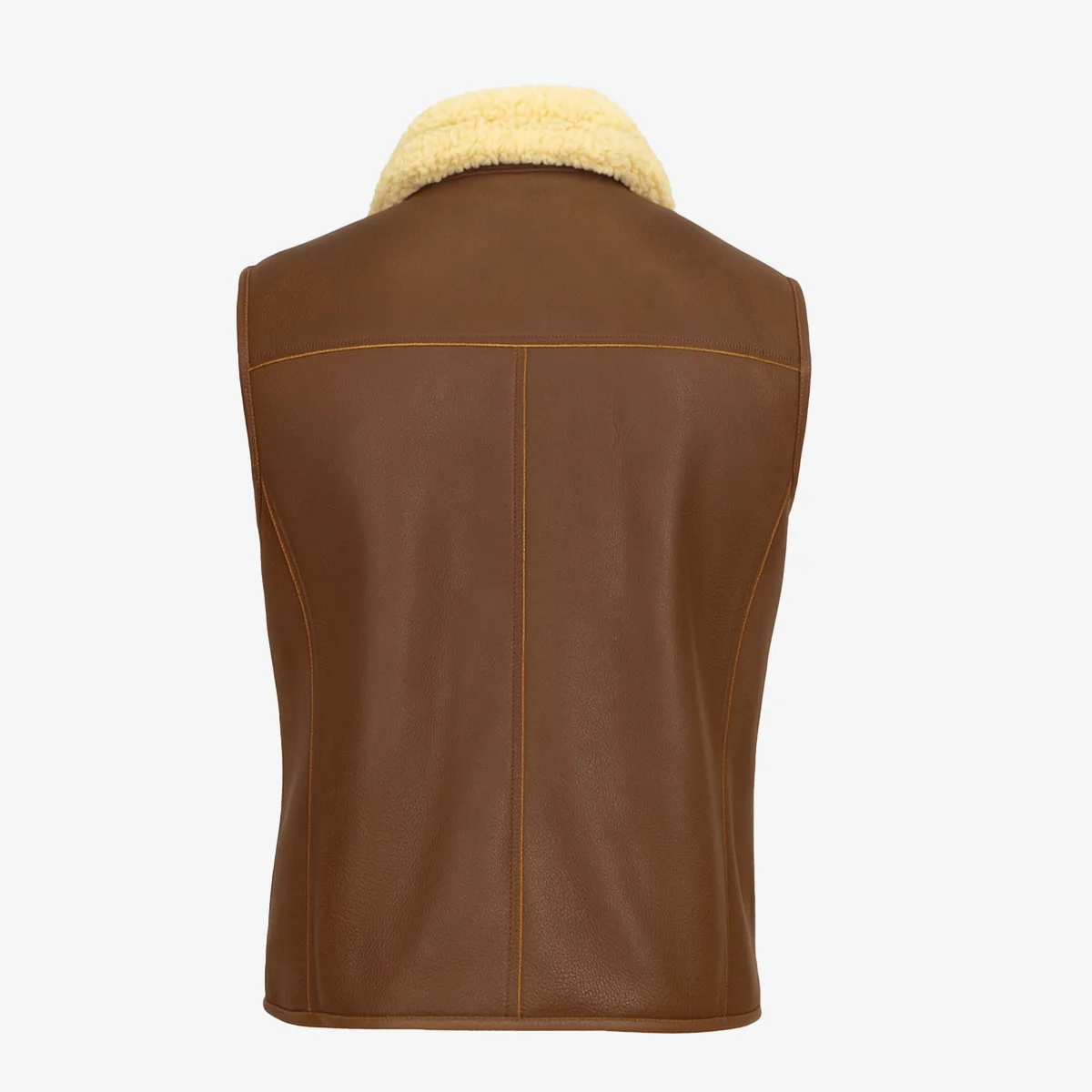 Men’s shearling lammy cognac Bodywarmer - Image 4