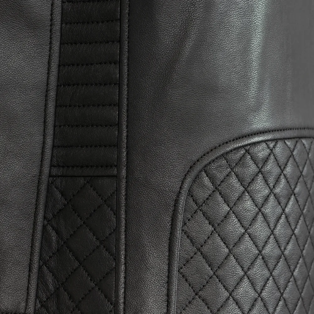 Mens leather biker jacket black Perfecto GBS
