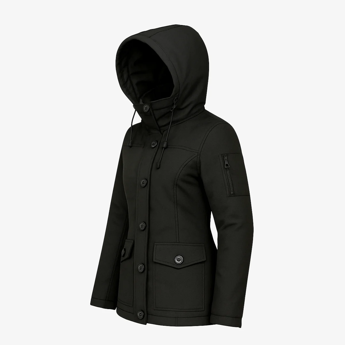 Womens winter down jacket black Cgi - Image 3