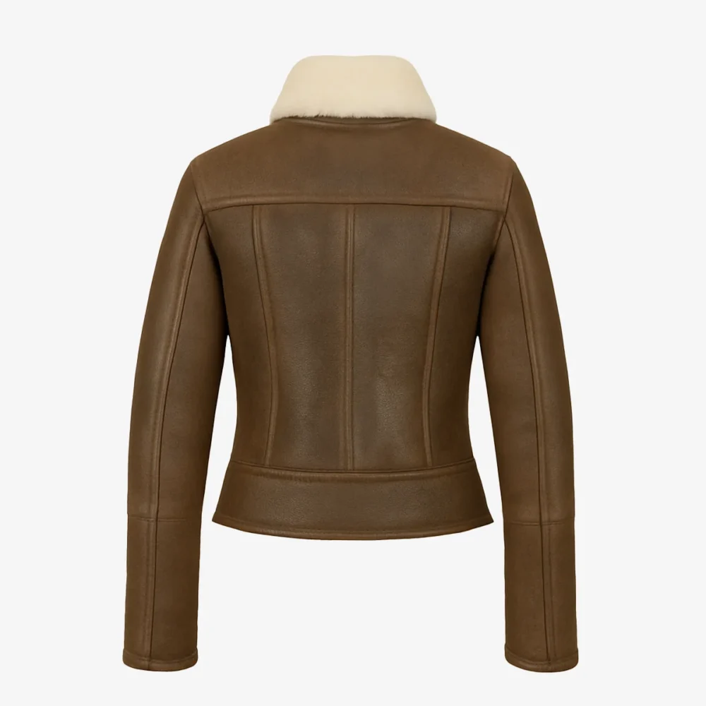 Women's shearling crop coat hazelnut Bronx