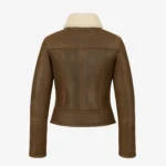Women's shearling crop coat hazelnut Bronx