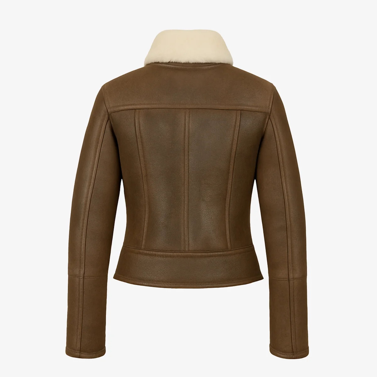 Women's shearling crop coat hazelnut Bronx - Image 4