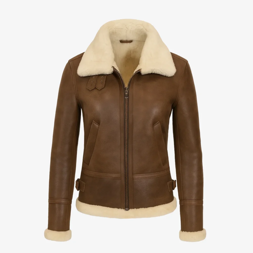 Women's shearling lammy coat hazelnut Jacky