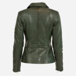 Ladies leather jacket green Jane 5