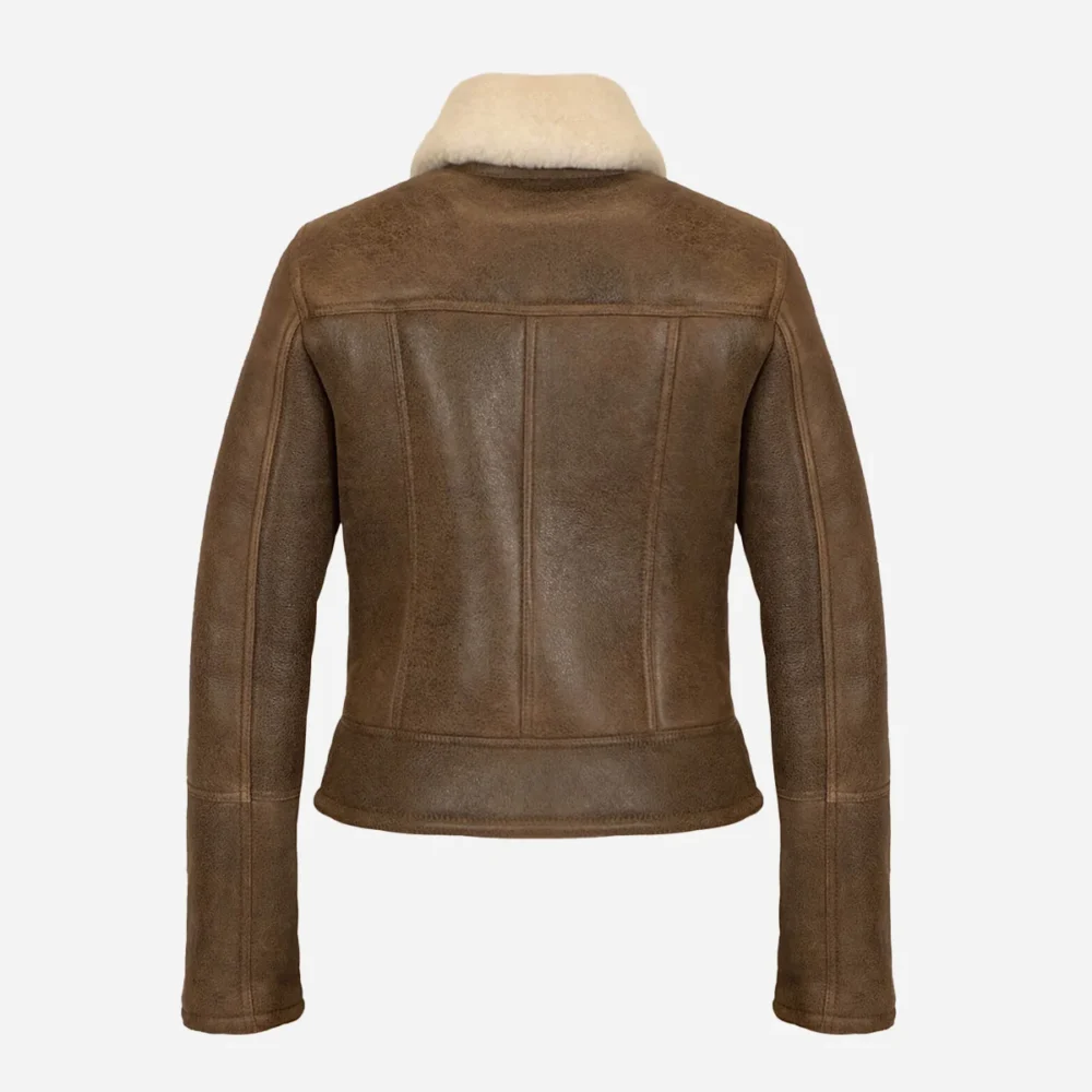 Women's shearling crop coat hazelnut Bronx