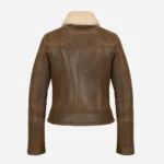 Women's shearling crop coat hazelnut Bronx