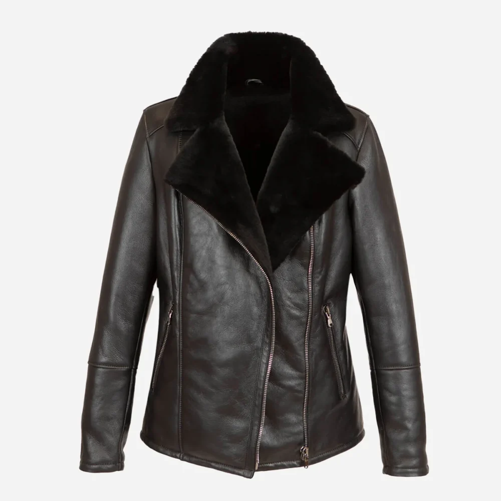 Women's shearling lammy coat black Perfecto