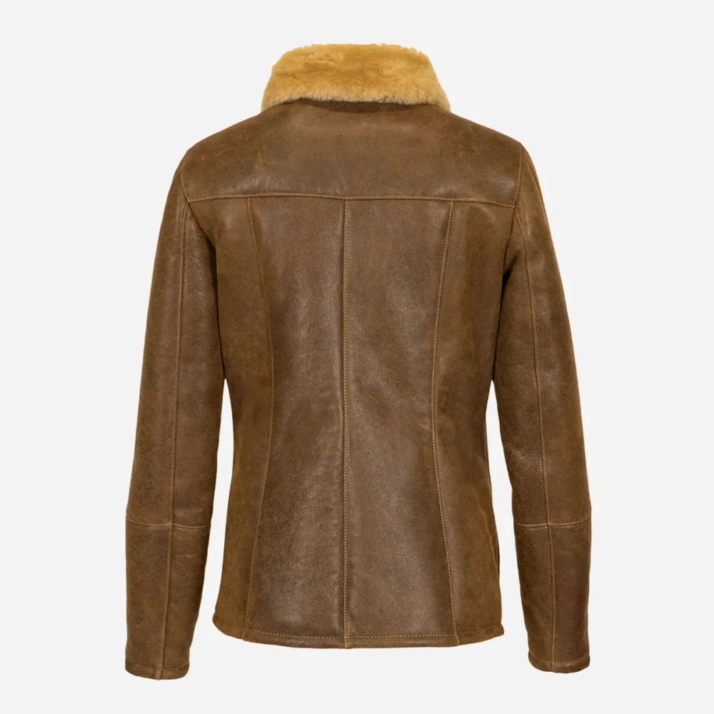 Women's shearling lammy coat light brown Perfecto