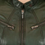 Womens leather jacket green 9902
