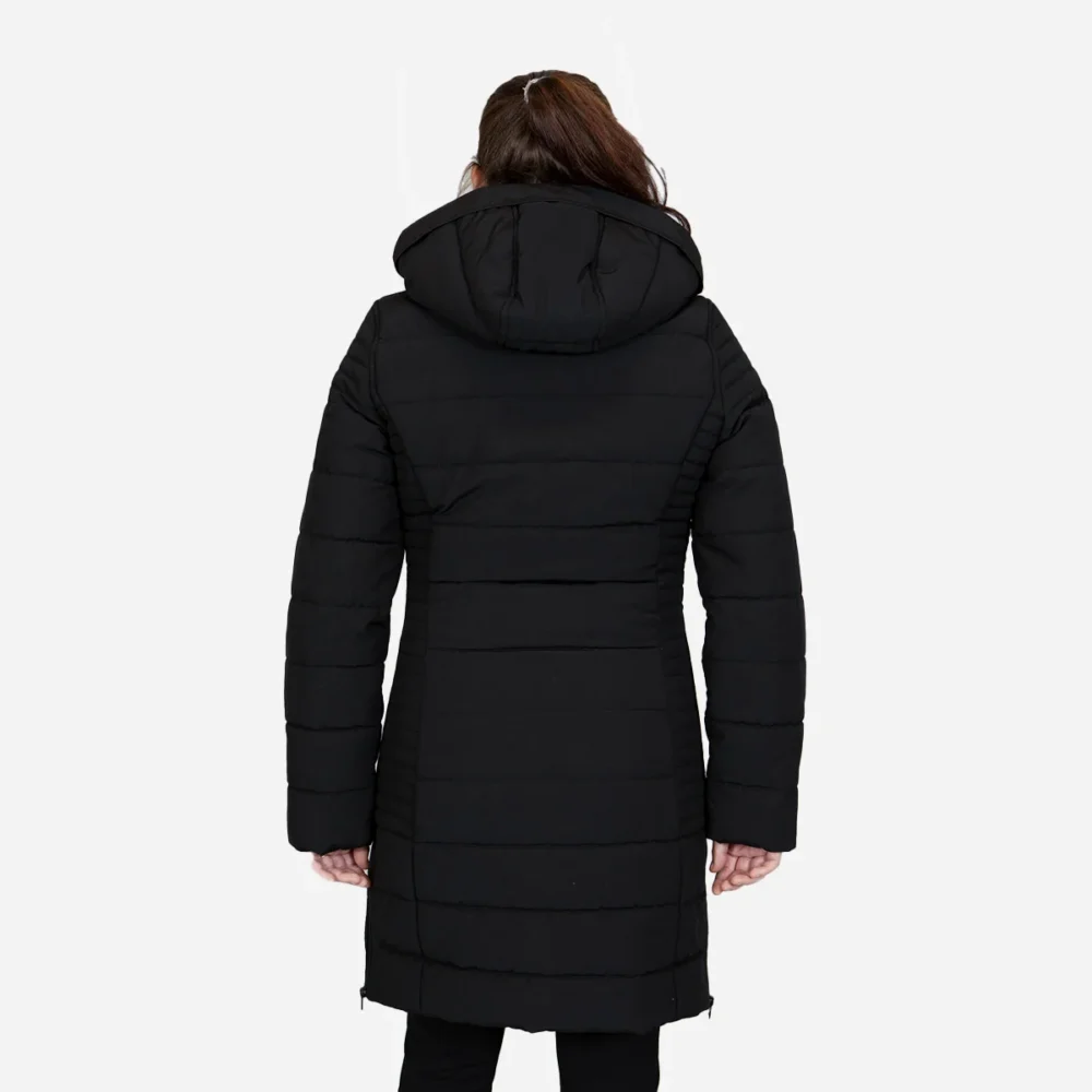 Womens winter jacket long puffer black