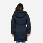 Womens winter jacket long puffer blue
