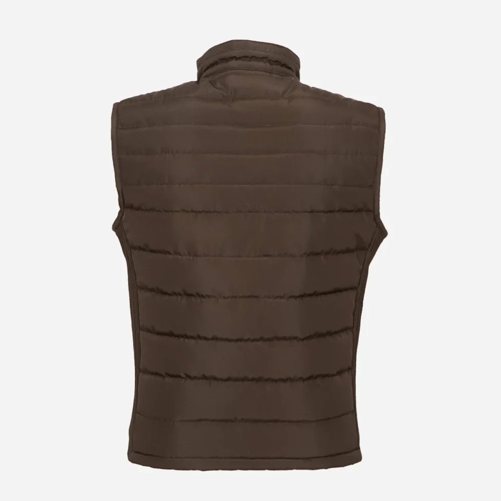 Mens fabric dark brown Bodywarmer