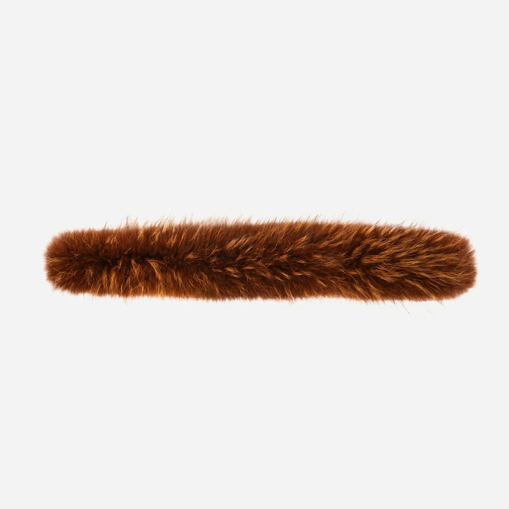 Real fur collar standard size dark tan