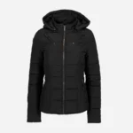Womens winter puffer jacket black 009
