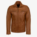Mens leather jacket brandy Da004