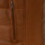 Mens leather puffer brandy bodywarmer