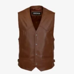 Mens leather vest vegwood Waistcoat