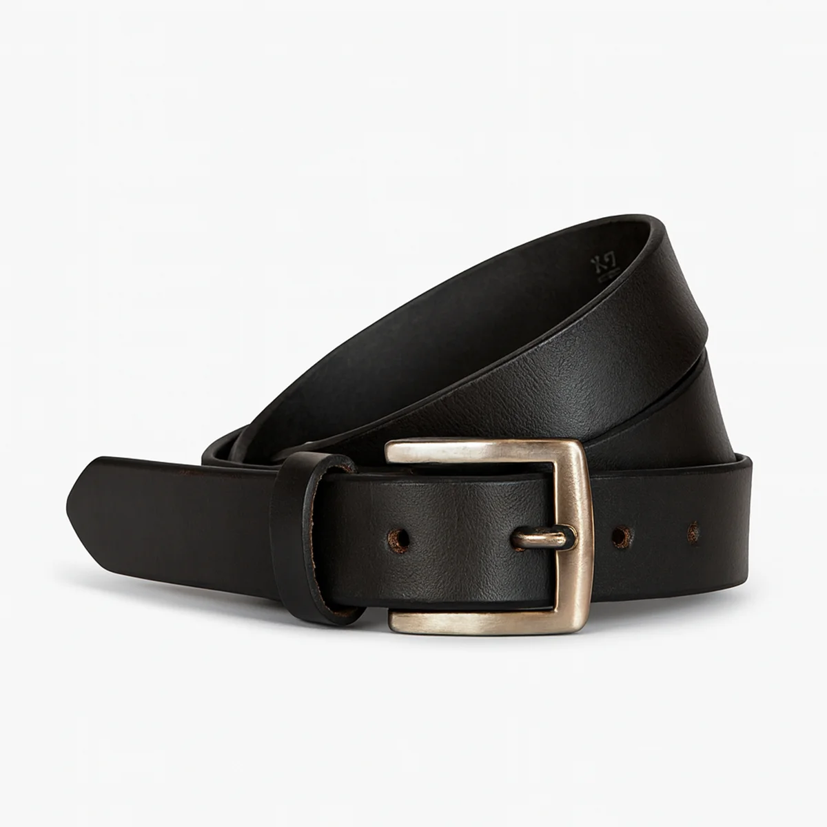 Women's English trim buffalo leather belt black (25MM)