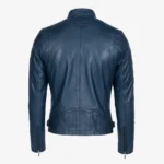 Mens leather jacket blue 9903