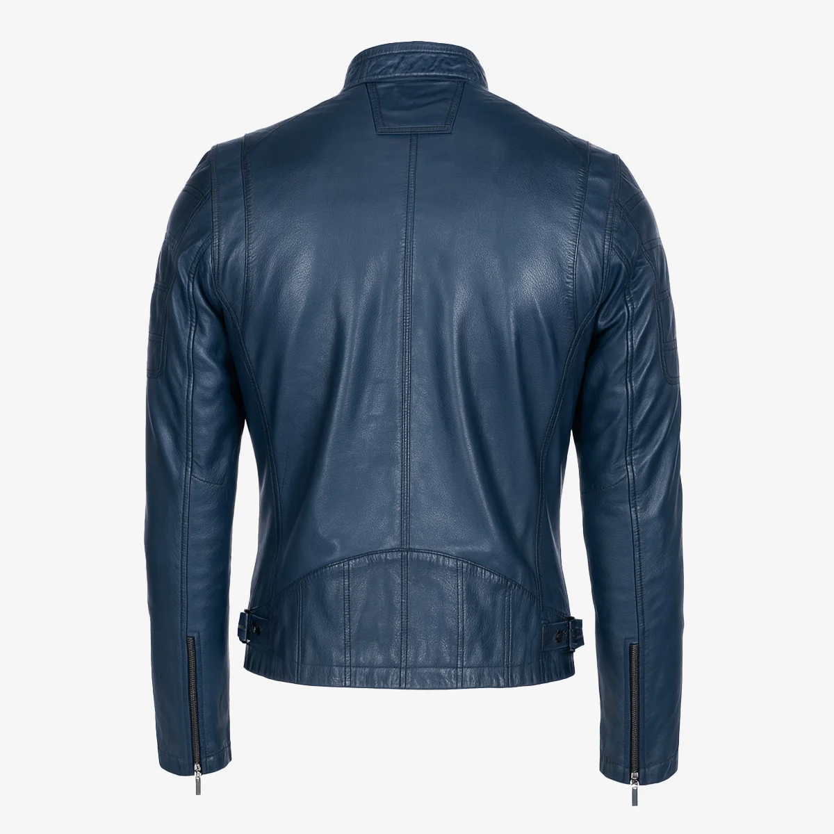 Mens leather jacket blue 9903 - Image 3