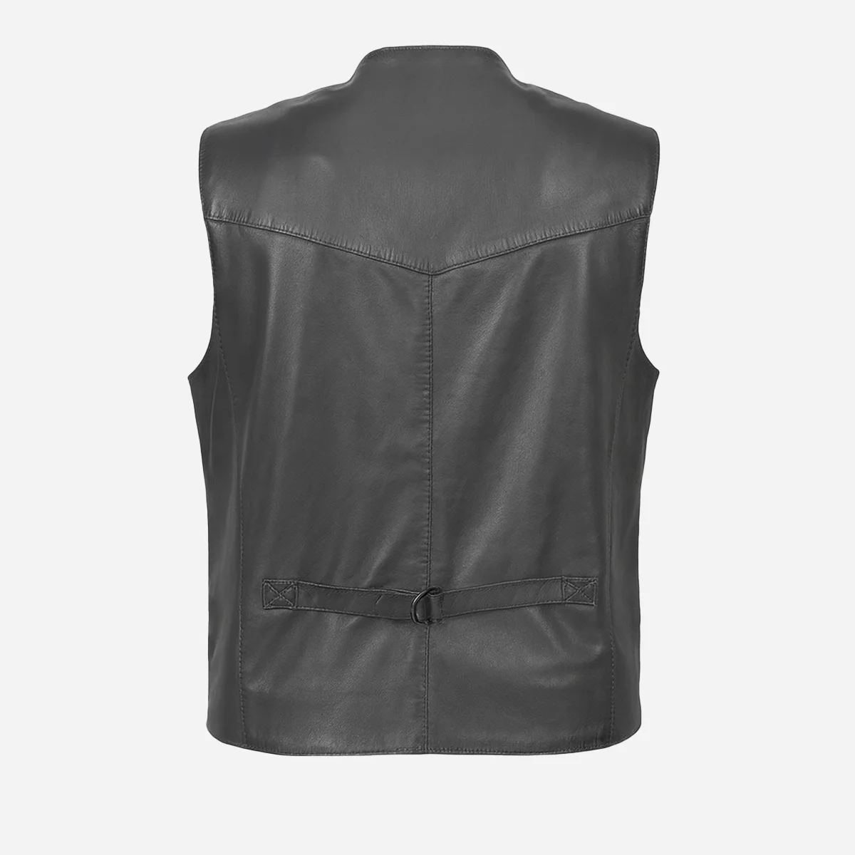 Mens leather waistcoat charcoal gray 9914 - Image 3