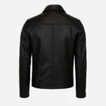 Mens classic leather jacket black 9932C
