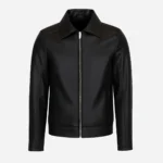 Mens classic leather jacket black 9932C