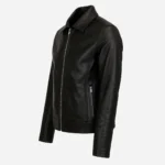 Mens classic leather jacket black 9932C