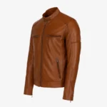 Mens leather jacket brandy N082
